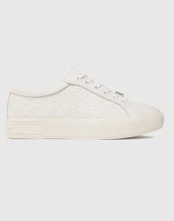 TOMMY HILFIGER TH MONOGRAM LEATHER SNEAKER